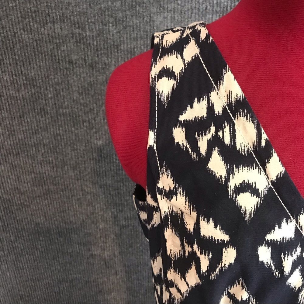 Talbots Dress Women’s Size 8 Navy Blue & Beige Cotton Sleeveless Sheath - Picture 6 of 9